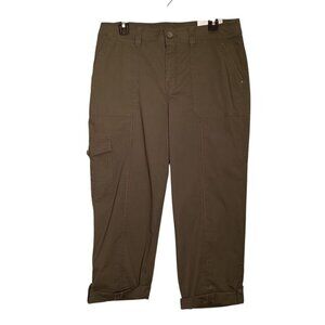 Chico's Cropped Fly Front Pants Convertible Crop Olive Size Chico's 1.5 US 10